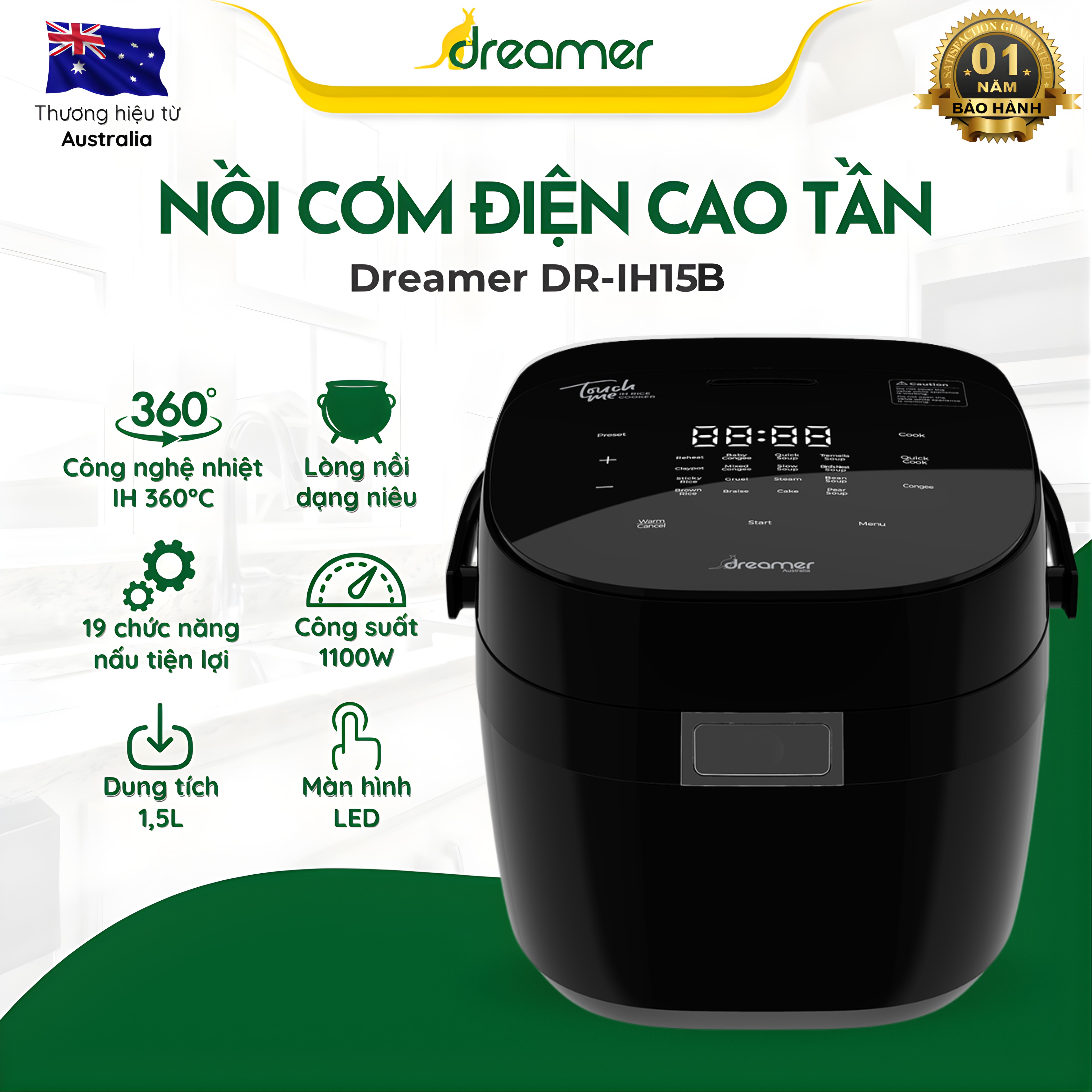 Nồi cơm điện cao tần Dreamer DR-IH15B